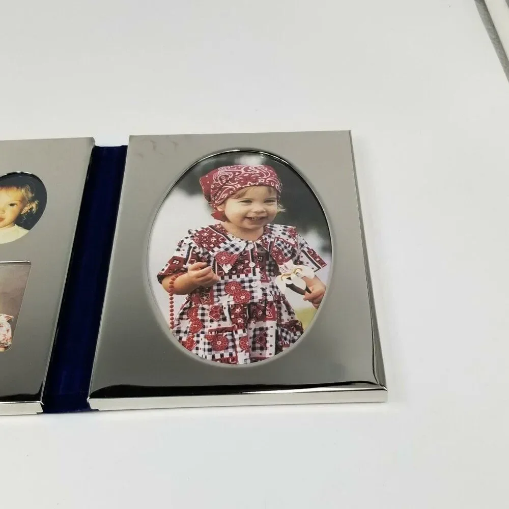 International Silver Company Silver Plate Tri Fold Photo Frame New